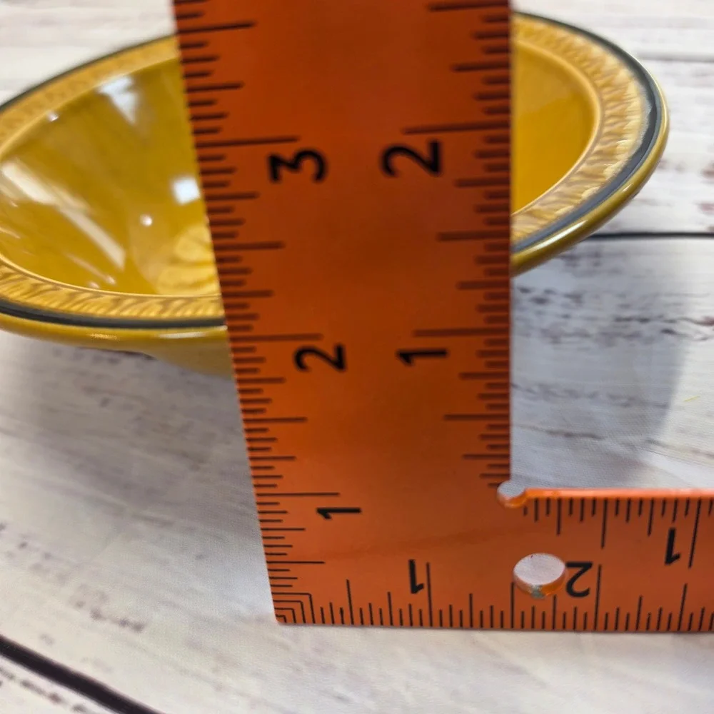 Suzuka Stone Mesa Gold Bowls Set of 2 Yellow Excellent MCM Japan Stoneware